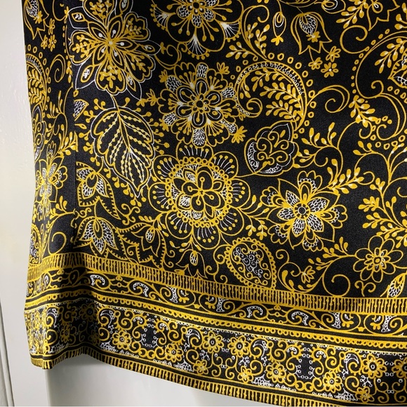 TAHARI Gold & Black SILK Floral Tank Top Persian Design Sz 14P - Picture 6 of 7